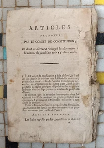Articles proposés par le comité de constitution tribunal commerce Paris 1791 60C - Imagen 1 de 3