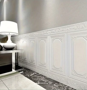 5pcs Baroque Foam 3D Wall Tile Sticker, Waterproof Moisture-Proof Peel and Stick - Picture 1 of 7