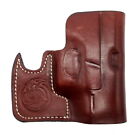 CEBECI Brown Leather Front Pocket Holster for RUGER LCP MAX