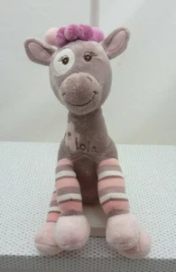 Bébisol peluche Lola la vache velours tissu mauve rose - Picture 1 of 2