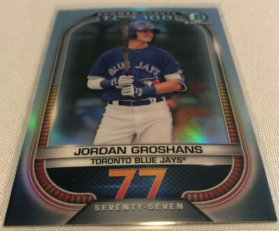 2021 Bowman Chrome Baseball Jordan Groshans Toronto Blue Jays Bowman Scouts #77 - Image 1 of 2