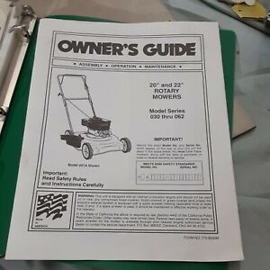 Owner's Guide - Rotary Mowers - Models 030 thru 062