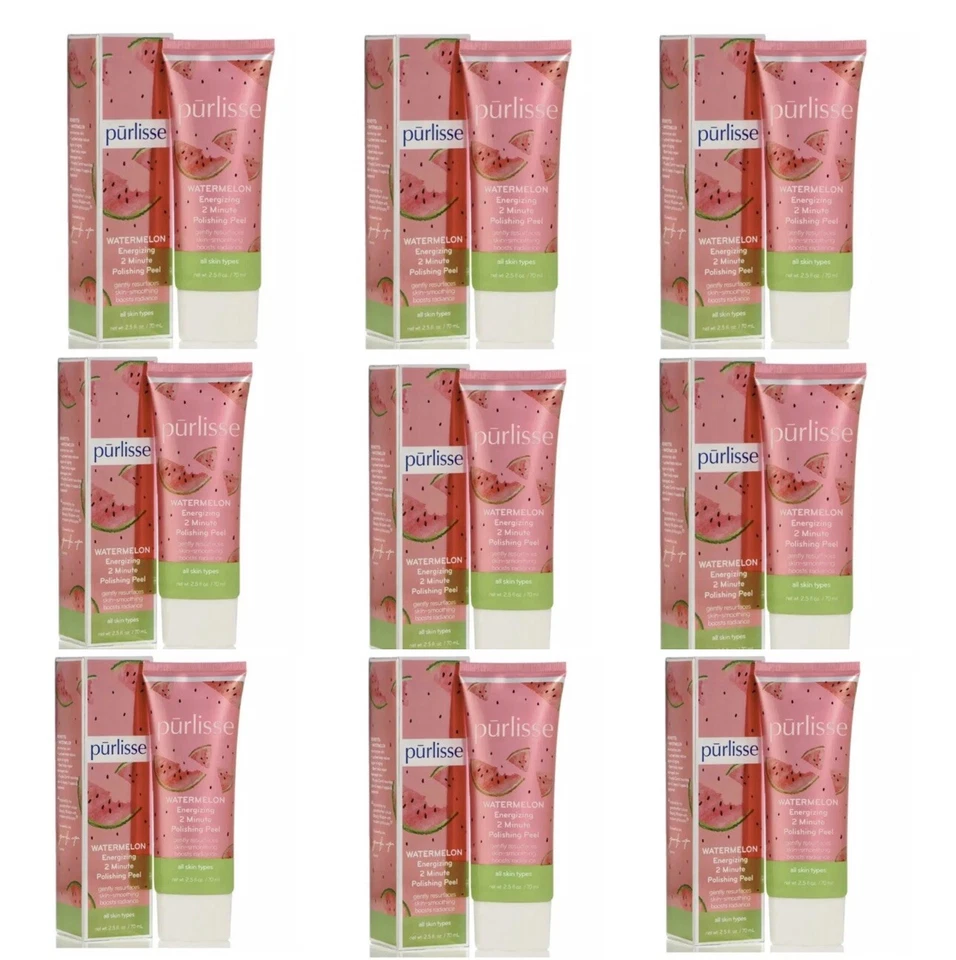 Purlisse Watermelon Energizing 2 Minute Polishing Peel Face Mask NIB (Pack Of 9) - Image 1 of 4