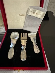 Cartier Arts and Crafts Bunny Baby Set 3 Pieces Porter Blanchard Sterling Silver - Picture 1 of 7