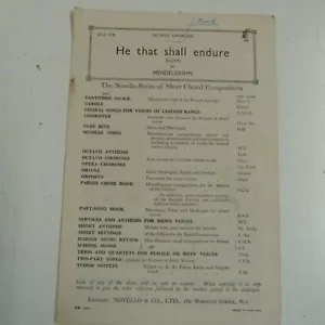 colonna sonora HE THAT SHALL ENDURE (Elijah) Mendelssohn - Foto 1 di 2