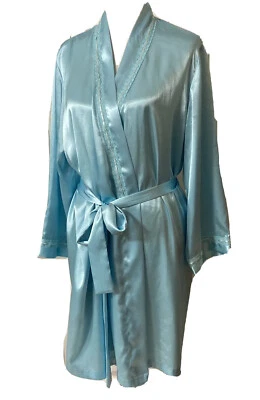 Morgan Taylor Intimates Kimono Bata Quimise Bata de Noche Talla L Cinturón Bolsillos Suave Foto 1 de 4