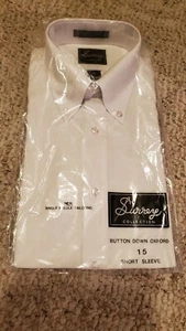 Vintage Surrey Collection Short Sleeves Shirt Sz 15 White Sealed - Picture 1 of 2