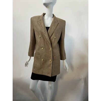 Traje Chaqueta Blazer Harolds Mujer Marrón Pata de Gallo Manga Larga Botón EE. UU. 6 Foto 1 de 4