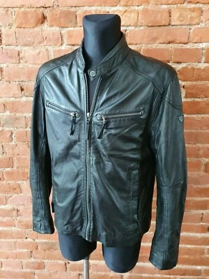 Chaqueta de cuero genuino negra Gipsy para hombre talla XL Foto 1 de 4