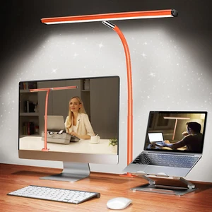 LED Desk Lamp with Clamp - Eye-Caring Dimming Desk Light with Flexible Gooseneck - Picture 1 of 9