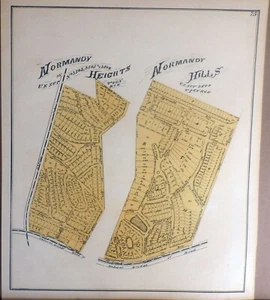 1893 -Map-Cities of Normandy Heights; Normandy Hills, Mo - St. Louis County, Mo. - Picture 1 of 3