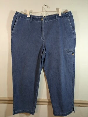 Orvis 女式牛仔裤 100% 棉短色蓝色中号水洗 18 码 (38x26) — 第 1/3 张图片