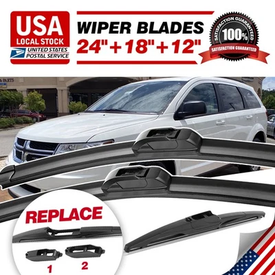Escobilla limpiaparabrisas para Dodge Journey 2019-2022 un juego de 24""/18""/12 Foto 1 de 4
