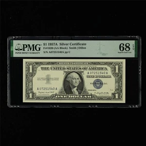 1957A Silver Certificate 1 Dollar Fr#1620 PMG 68 EPQ Superb Gem UNC - Picture 1 of 4