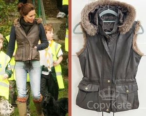 HIJKLMUVWXYZ Vintage Brown Leather Gilet Bodywarmer Sleeveless Jacket S ASO 2012 - Picture 1 of 14