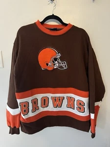 Cleveland Browns Pro Player Sweatshirt Vintage Größe Large Rundhalsausschnitt braun orange - Bild 1 von 5