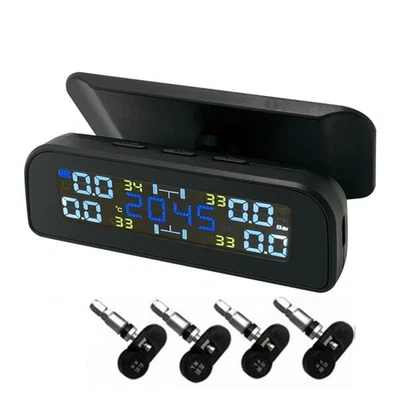 Wireless TPMS Tire Pressure Monitor System 4 Interior Sensors For RV Truck car - Image 1 of 4
