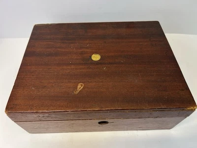 Antique 1800’s English Compartment Portable Traveling Writing Lap Desk Box - Image 1 of 4