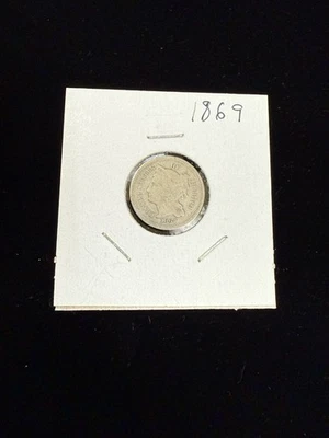 1869 United States 3 Cent Piece U.S. Coins 3 Cent Nickels Nickel - Image 1 of 4