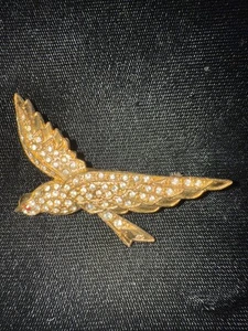 Vintage Rhinestone Bird Brooch/pin Missing A Stone 4-10 - Picture 1 of 5