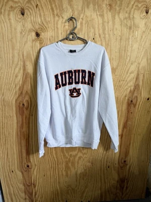 Men's Colosseum White Auburn Tigers Arch & Logo Crew Neck Sweatshirt - Image 1 of 3