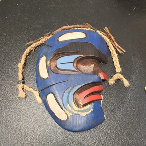 Vtg. Northwest Coast Kwakiutl Moon By Dempsey Willie Sign Wooden Carving - Picture 1 of 10