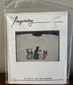 Vintage Imaginating Golf With Bear Applique For Shirt Cross Stitch Kit #1100 - Picture 1 of 3