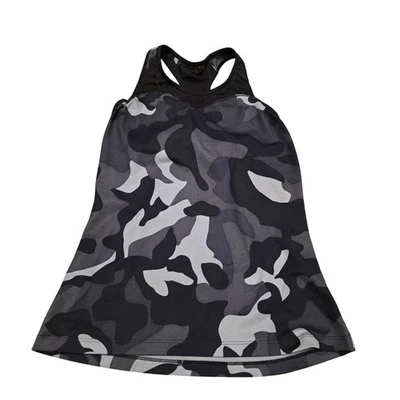 Sujetador para mujer Athleta negro y gris camuflaje espalda deportiva sin mangas incorporado | Talla XS Foto 1 de 4