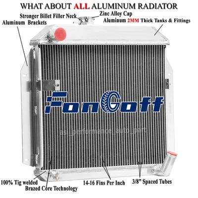 2-Row Radiator For 1955-1956 Plymouth Belvedere Fury Plaza Savoy Base 3.8L L6 - Image 1 of 4