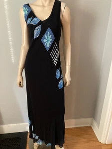Vintage 90s Y2K Tessuto Floral Sleeveless Maxi Dress Dark Romantic. Sm/Med - Bild 1 von 9