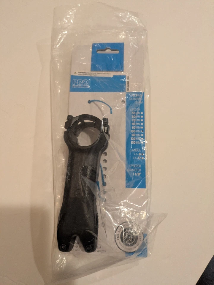 Vástago de bicicleta de carretera de aleación Shimano PRO PLT +/- 17° negro 1-1/8" 31,8x100 mm nueva versión Foto 1 de 1