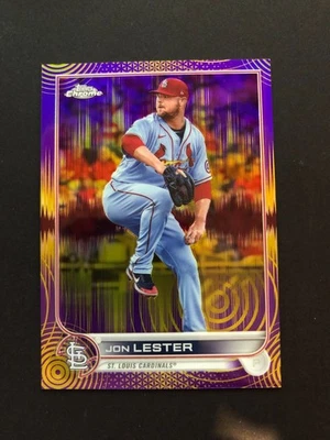 2022 Topps Chrome Sonic #187 Jon Lester Purple Yellow Refractor /299 - Image 1 of 2