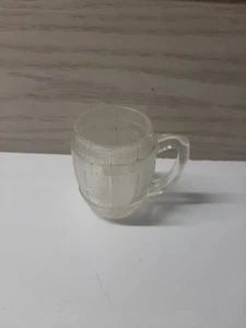 Vintage 2.5" Clear Glass Barrel Miniature Shot Glass Beer Mug - Picture 1 of 5