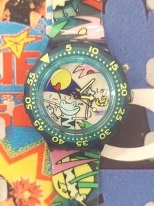 Orologio Swatch JUNGLE SDV900 1997 Scuba NON FUNZIONANTE DISPLAY DA COLLEZIONE - Foto 1 di 9