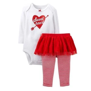CARTER'S BABY GIRL 2PC SWEETHEART BODYSUIT TUTU LEGGING SET 3M VALENTINE'S DAY - Picture 1 of 1