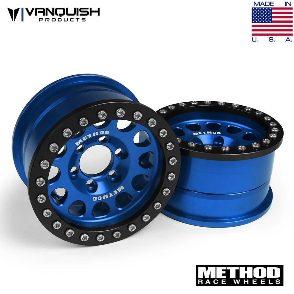 Vanquish Method 1.9 Race Wheel 105 Blue w/Black Ring VPS07916 - Image 1 of 1