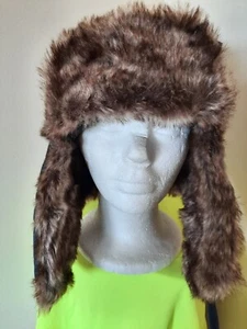 Mens Faux Fur Trim Knit Snowflake Trapper Hat Goodfellow Navy One Size--NWT - Picture 1 of 5