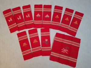 12 Servilletas de Cóctel de Lino Bordadas Vacaciones de Navidad Guatemaltecas De Colección 7x71/2" - Imagen 1 de 9