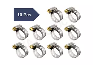 10 Pcs Worm Gear Hose Clamps Range 1 1/2 - 2 1/2" – Reliable & Leak-Free Fit - Picture 1 of 3