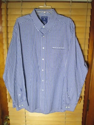 Camisa de vestir Quality of Life Services para hombre XL manga larga azul guinga con botones Foto 1 de 4