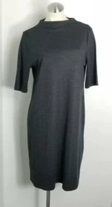 Eileen Fisher sleek heathered  wool jersey  funnel neck dress size medium - Picture 1 of 6