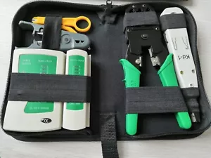 RJ45 RJ11 Cat6 5 Network LAN Cable Tester Crimper Punch Down Tool Kit Carry Case - Picture 1 of 9