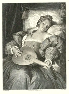 Antiker Kunstdruck Prinzessin Ebolie George Barrie Verlag 19. Jahrhundert graviert - Bild 1 von 3
