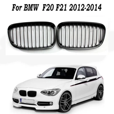 Matte Black Front Kidney Grill Grille For BMW F20 F21 1 Series 11-14 11 Slat - Image 1 of 4