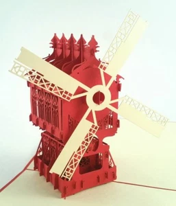 WINDMILL pop-up greeting card (beautiful & unique gift/decor/art) - Picture 1 of 2