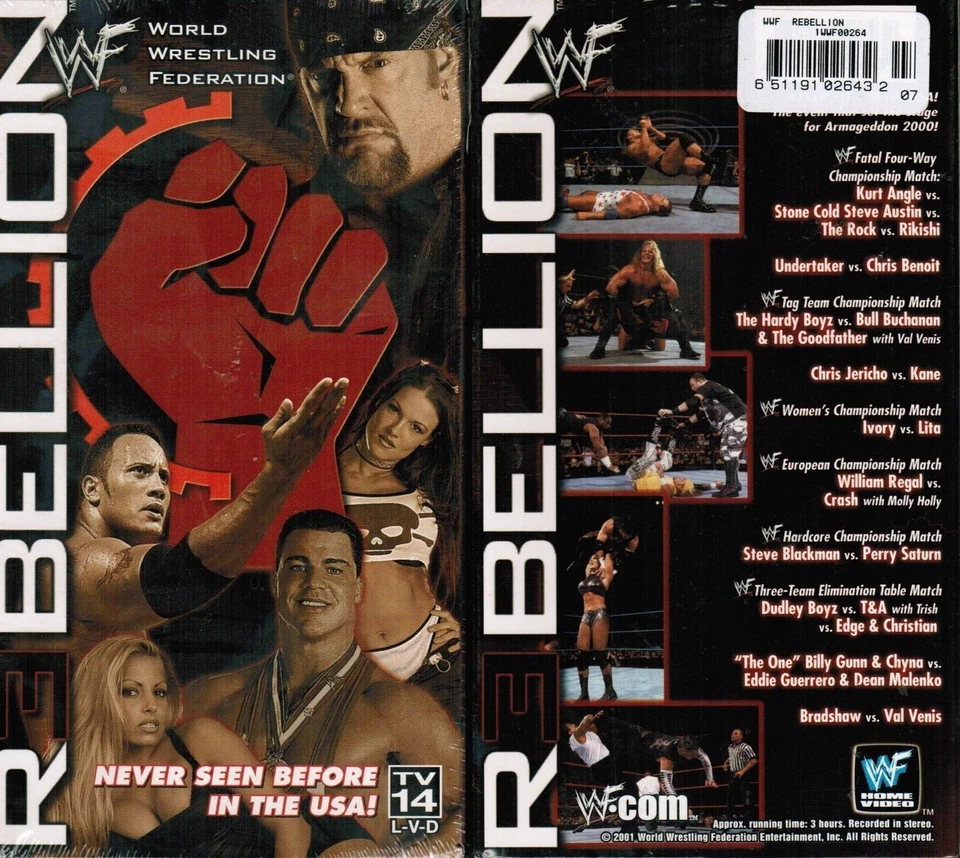 WWF Rebellion 2000 Wrestling VHS Video RARE WWE E1