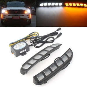 2X LED Daytime Running Fog Lights Signal Lamp DRL For Ford Explorer 2016-2017 - Picture 1 of 12