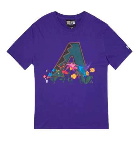 Men's New Era Purple MLB Arizona Diamondbacks Blooming T-Shirt Cover