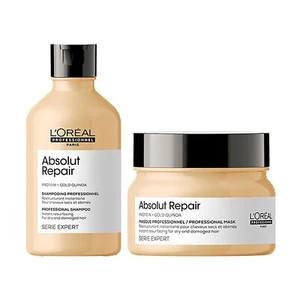 L'Oréal Professionnel Absolut Repair Shampoo With Protein And Gold Quinoa mask  - Picture 1 of 9