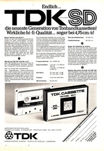 3w21140/ Alte Reklame aus 1972 – TDK SD Cassette - Picture 1 of 1